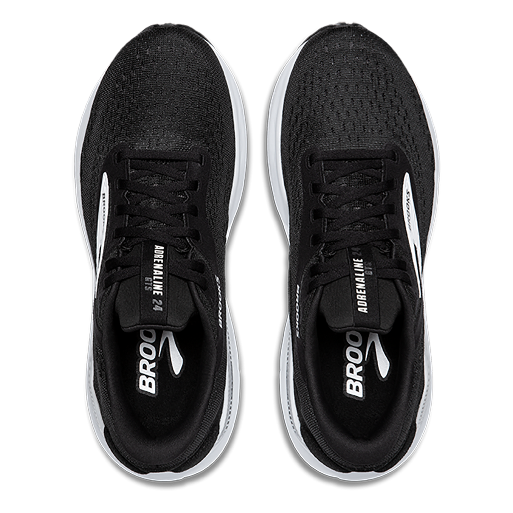 Brooks Adrenaline GTS 24 Black - White — Black - White — Size D — Width 7 — Back View