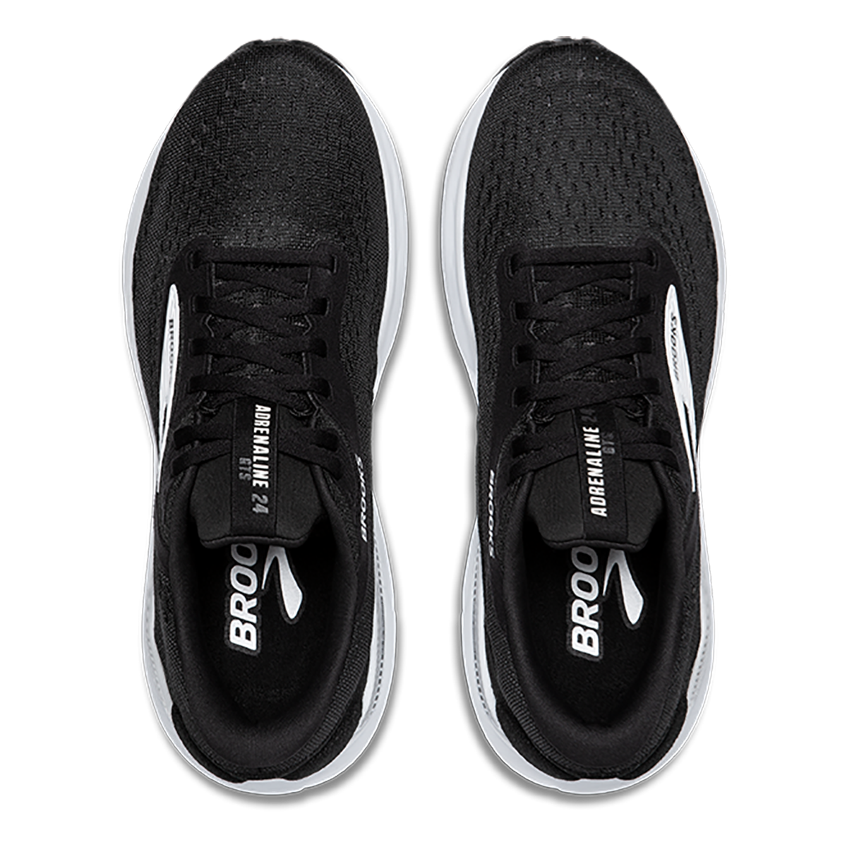 Brooks Adrenaline GTS 24 Black - White — Black - White — Size D — Width 7 — Back View