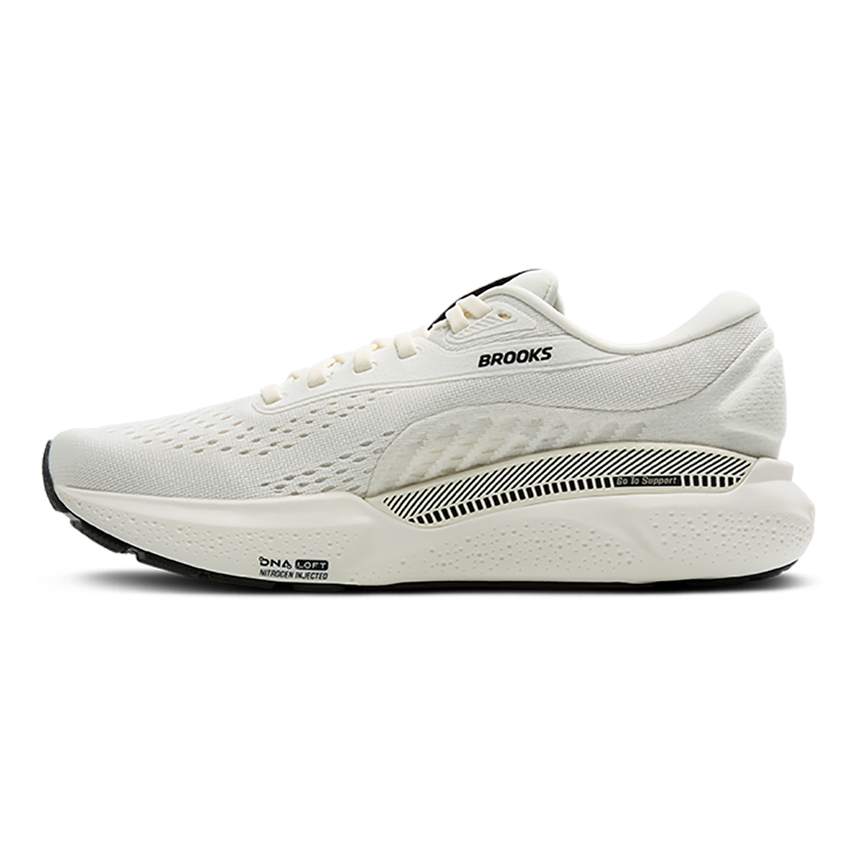 Brooks Adrenaline GTS 24 Coconut - Black - White Sand — Coconut - Black - White Sand — Size B — Width 5 — Side View
