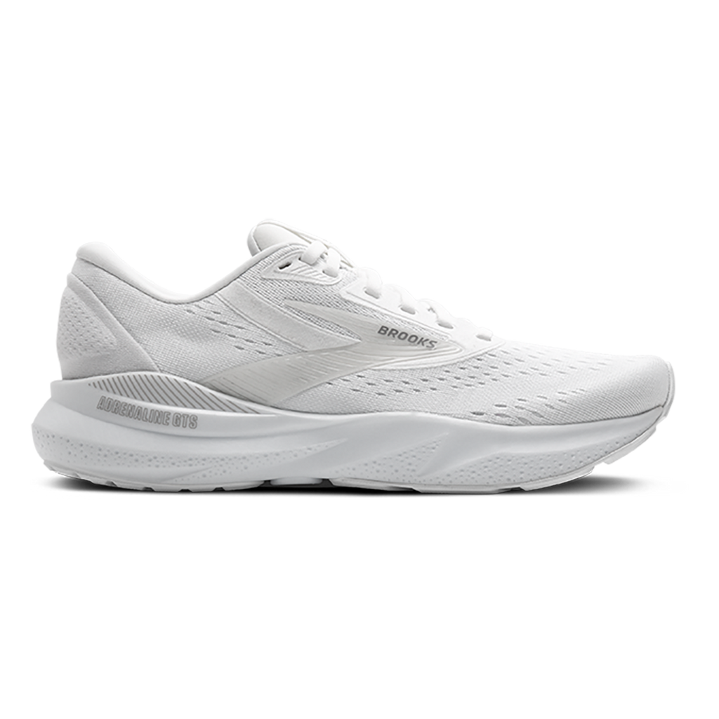 Brooks Adrenaline GTS 24 White - Oyster - Alloy — White - Oyster - Alloy — Size B — Width 5 — Front View