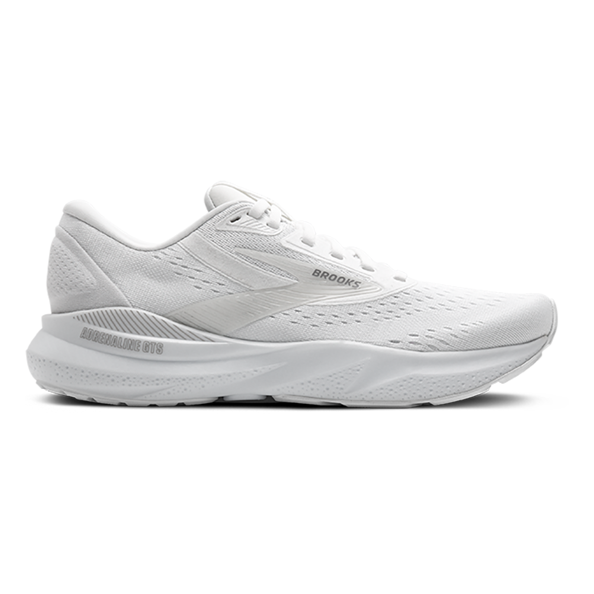 Brooks Adrenaline GTS 24 White - Oyster - Alloy — White - Oyster - Alloy — Size B — Width 5 — Front View