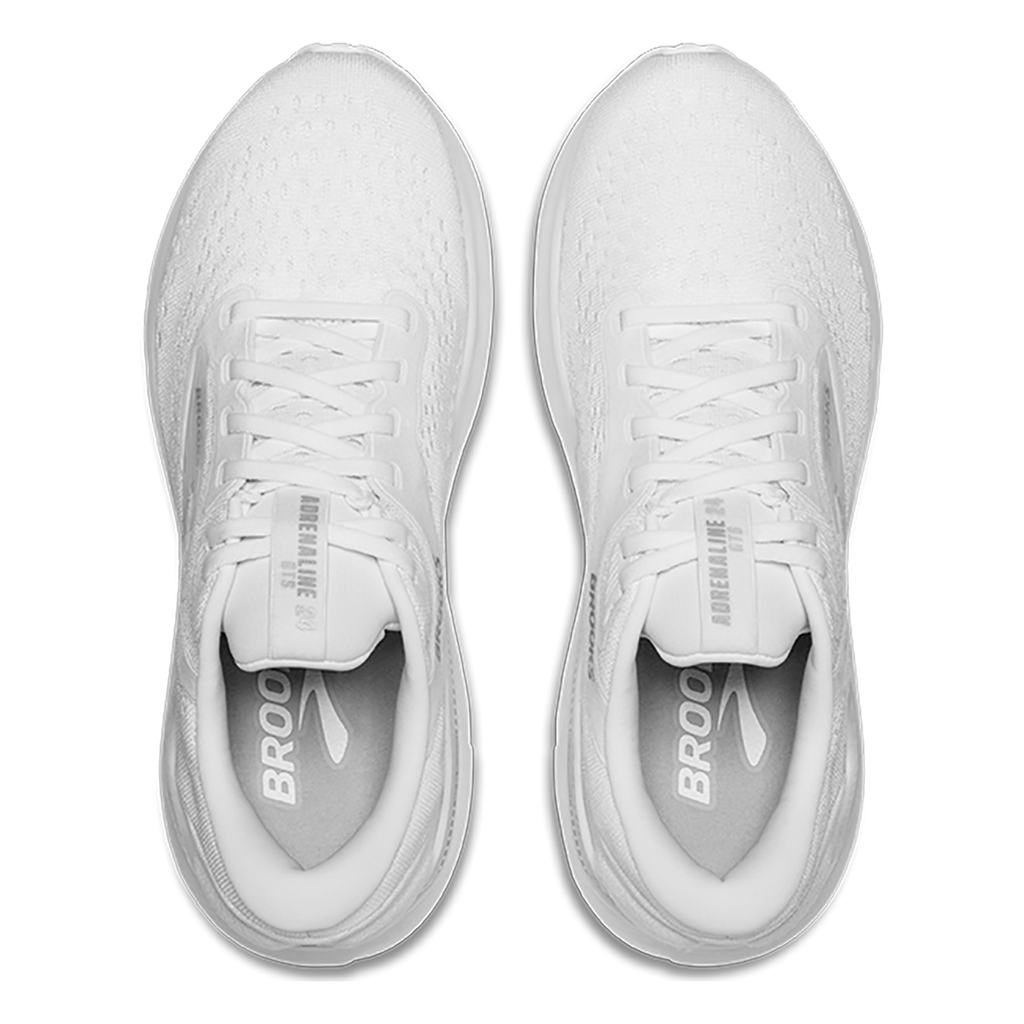 Brooks Adrenaline GTS 24 White - Oyster - Alloy — White - Oyster - Alloy — Size B — Width 5 — Back View