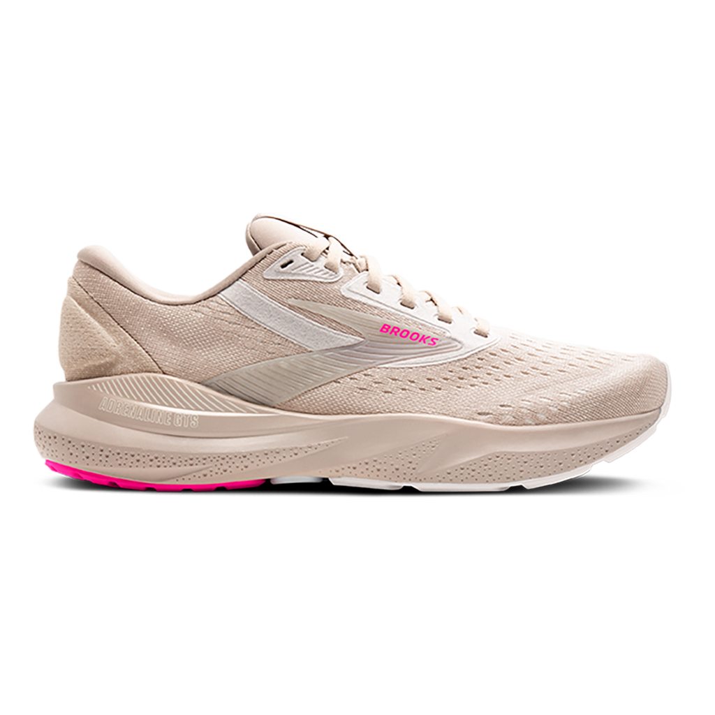 Brooks Adrenaline GTS 24 Chateau Grey - Coconut - Pink — Chateau Grey - Coconut - Pink — Size B — Width 5 — Front View