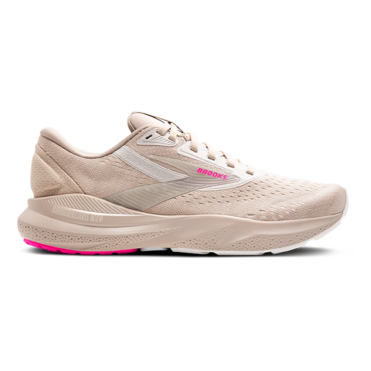 Brooks Adrenaline GTS 24 Chateau Grey - Coconut - Pink — Chateau Grey - Coconut - Pink — Size B — Width 5 — Front View