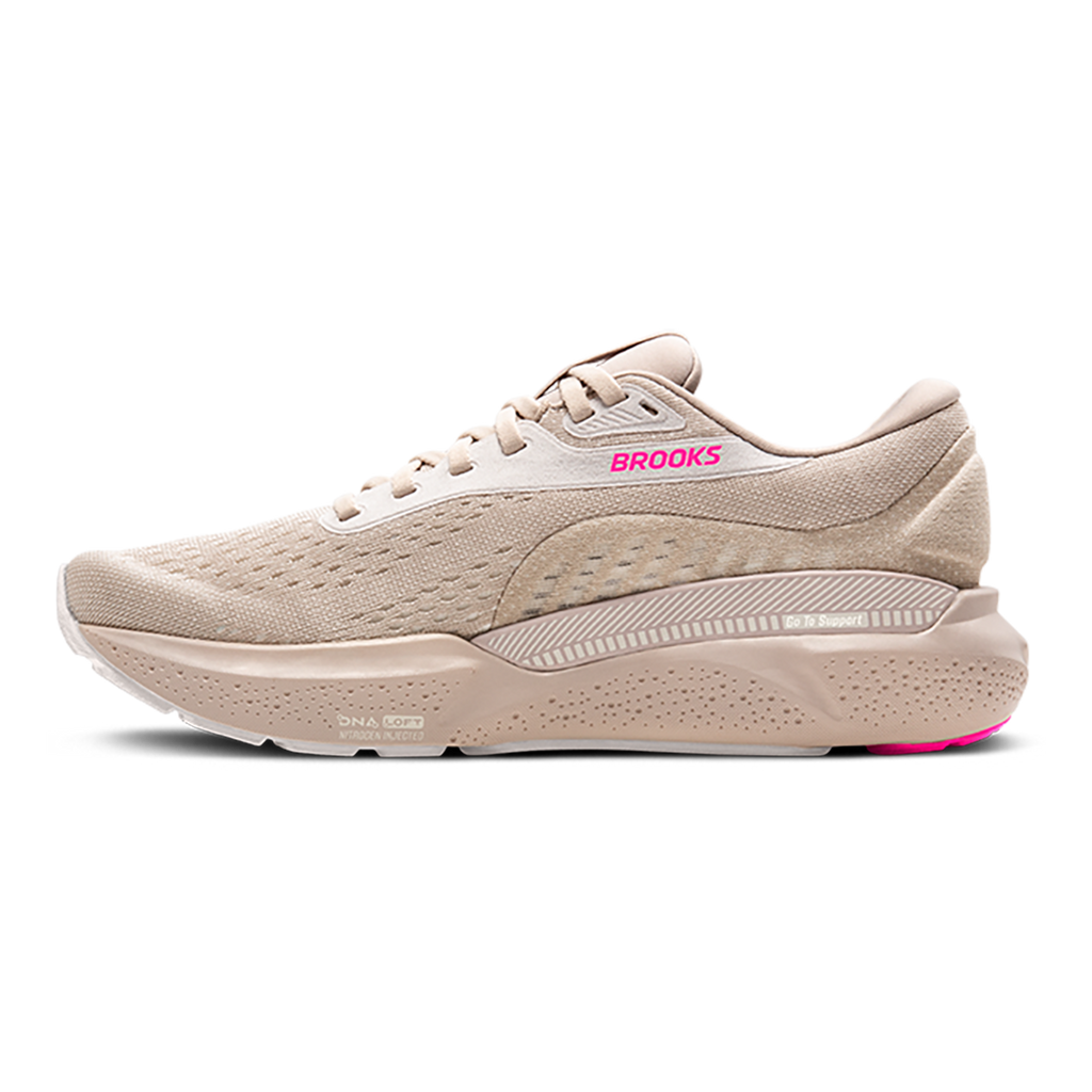 Brooks Adrenaline GTS 24 Chateau Grey - Coconut - Pink — Chateau Grey - Coconut - Pink — Size B — Width 5 — Side View