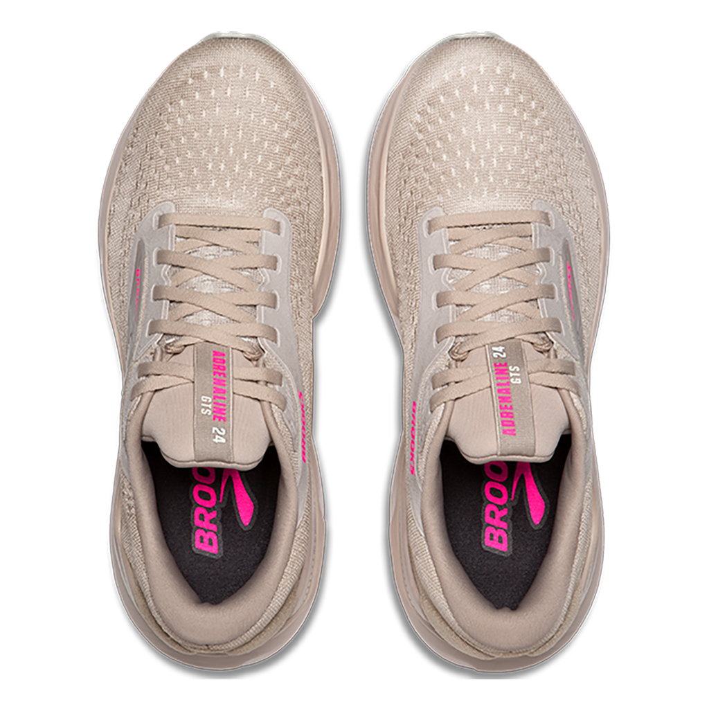 Brooks Adrenaline GTS 24 Chateau Grey - Coconut - Pink — Chateau Grey - Coconut - Pink — Size B — Width 5 — Back View