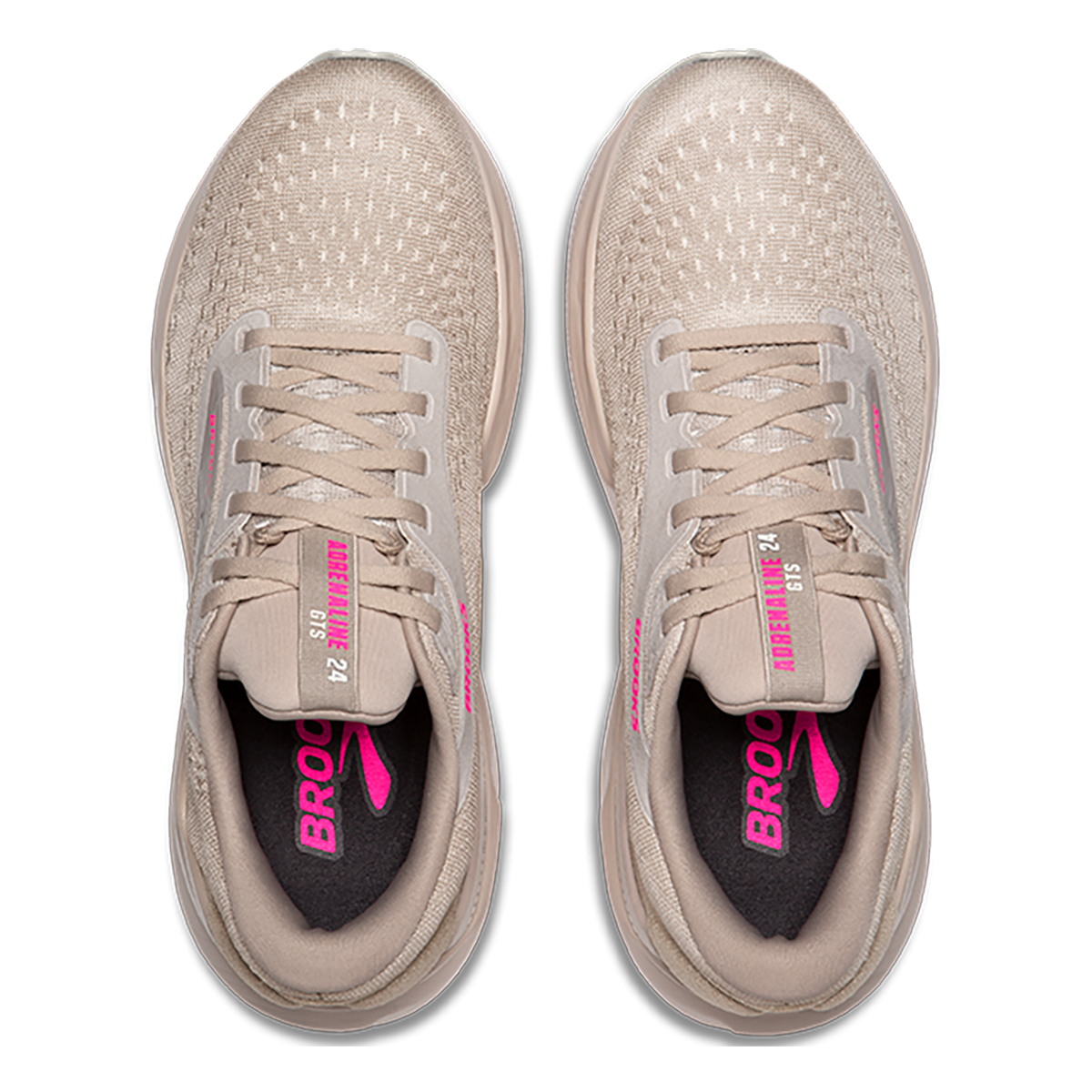 Brooks Adrenaline GTS 24 Chateau Grey - Coconut - Pink — Chateau Grey - Coconut - Pink — Size B — Width 5 — Back View