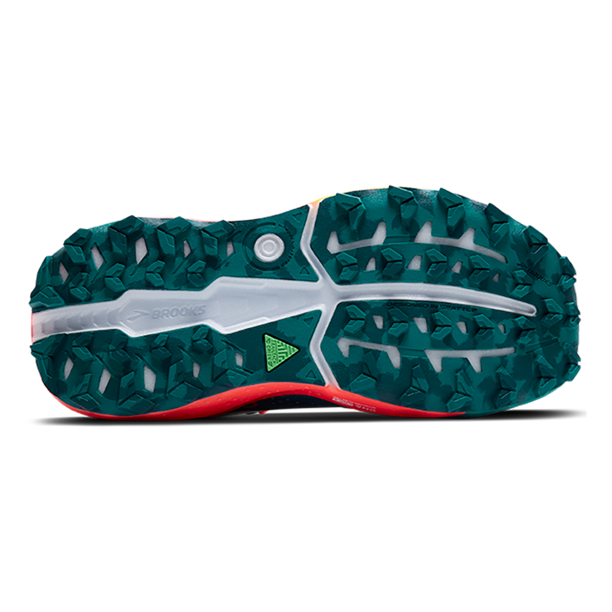 Brooks Caldera 8 — Bit of Blue - Quince - Flame — Size B — Width 7.5 — Alternate View 12