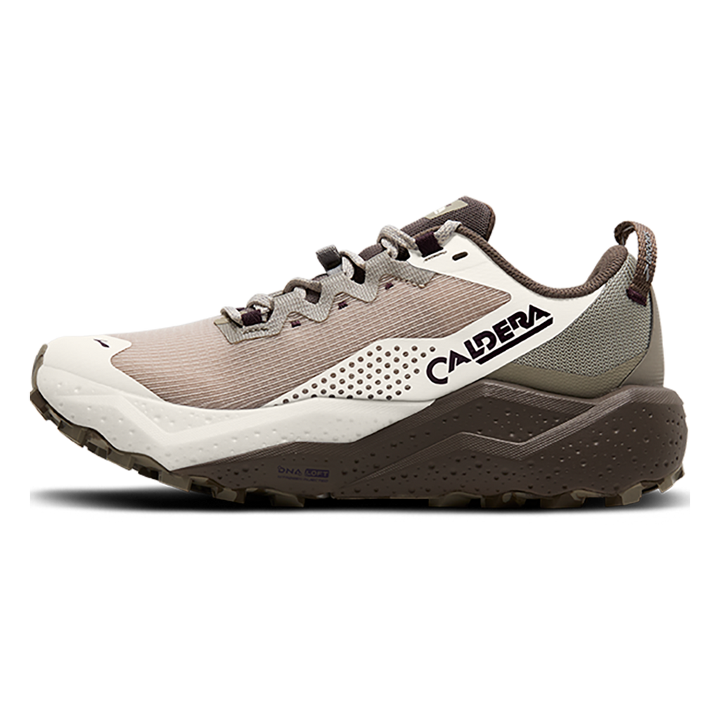 Brooks Caldera 8 — Bit of Blue - Quince - Flame — Size B — Width 7.5 — Lifestyle View