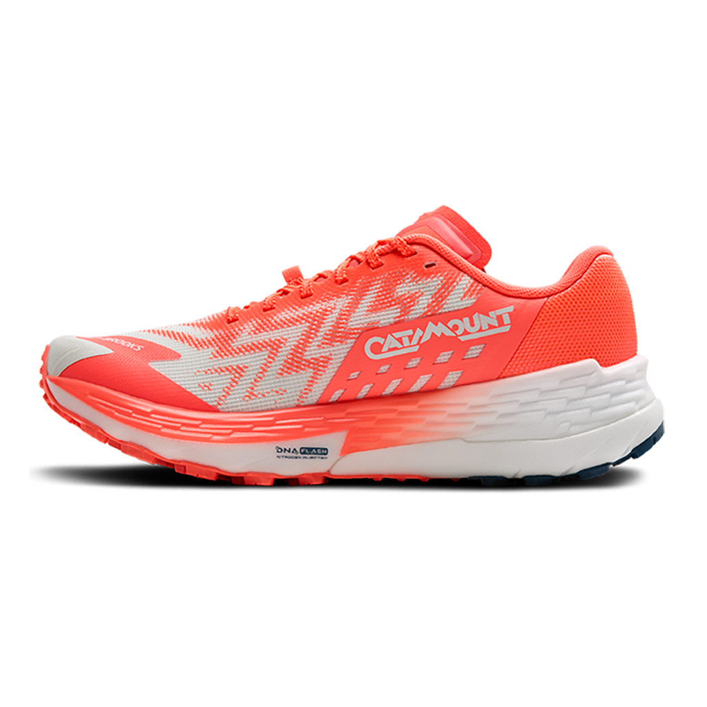 Brooks Catamount 4 — Bit of Blue - Flame - Legion Blue — Size B — Width 7 — Side View