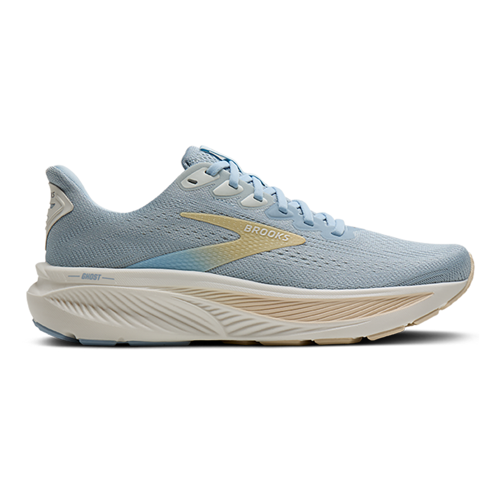 Brooks Ghost 17 — Blue Heron - White - Orange — Size B — Width 5 — Detail View