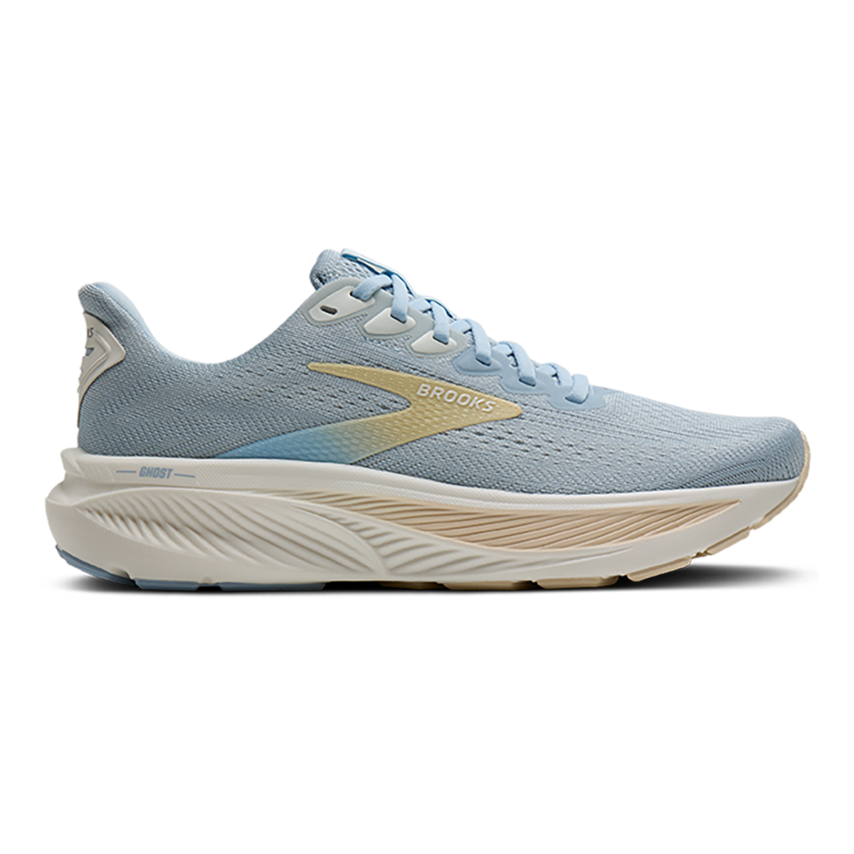 Brooks Ghost 17 — Blue Heron - White - Orange — Size B — Width 5 — Detail View
