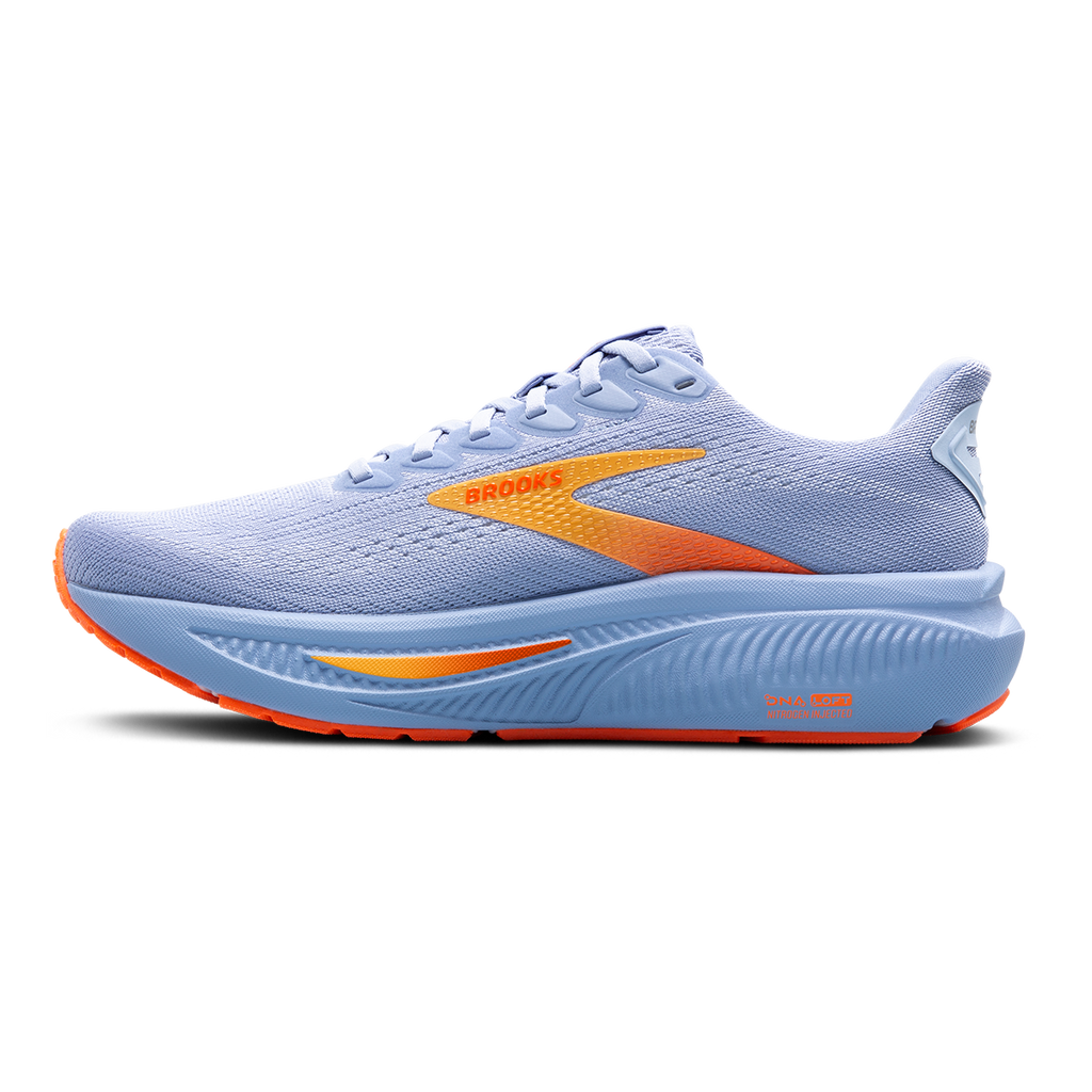 Brooks Ghost 17 — Blue Heron - White - Orange — Size B — Width 5 — Side View