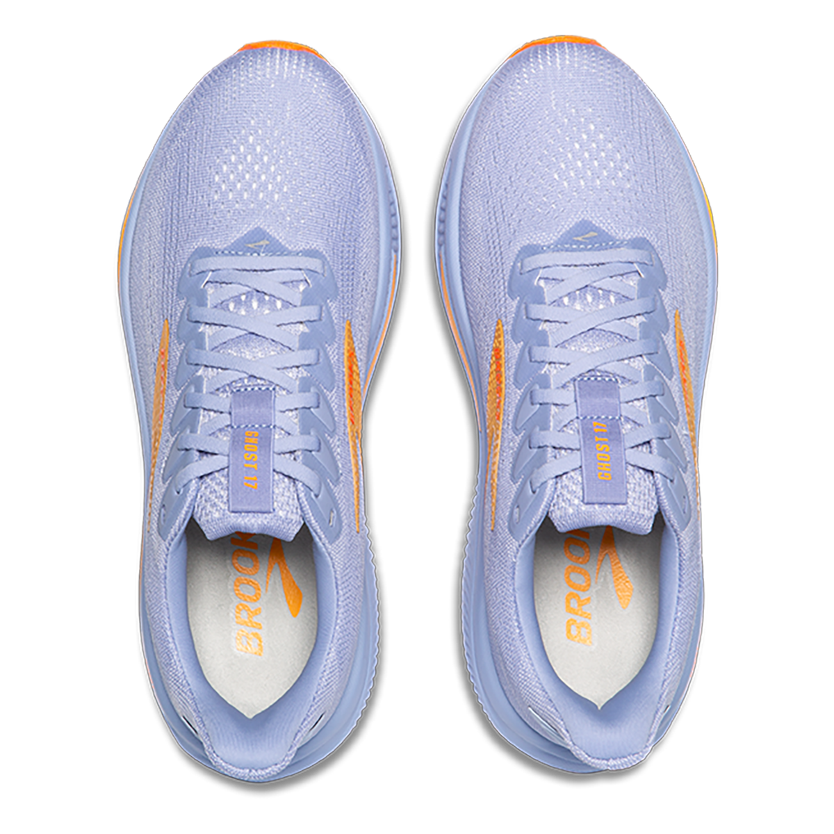 Brooks Ghost 17 — Blue Heron - White - Orange — Size B — Width 5 — Back View