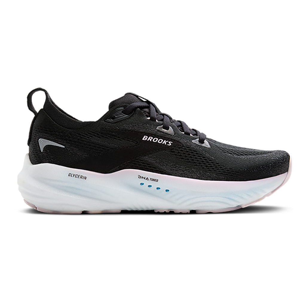 Brooks Glycerin 22 Black - Orchid Ice - White — Black - Orchid Ice - White — Size B — Width 5 — Front View