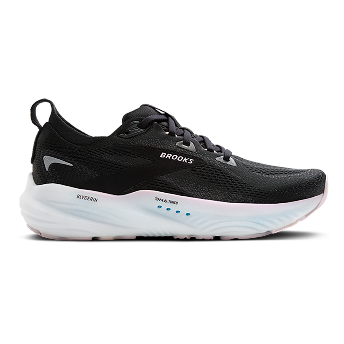 Brooks Glycerin 22 Black - Orchid Ice - White — Black - Orchid Ice - White — Size B — Width 5 — Front View