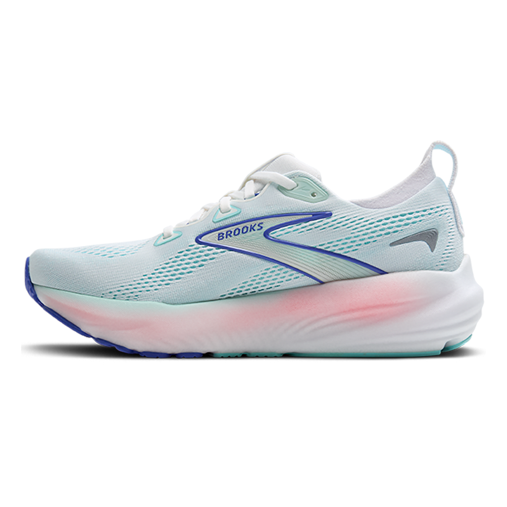 Brooks Glycerin 22 White - Limpet Shell - Amparo Blue — White - Limpet Shell - Amparo Blue — Size B — Width 5 — Side View