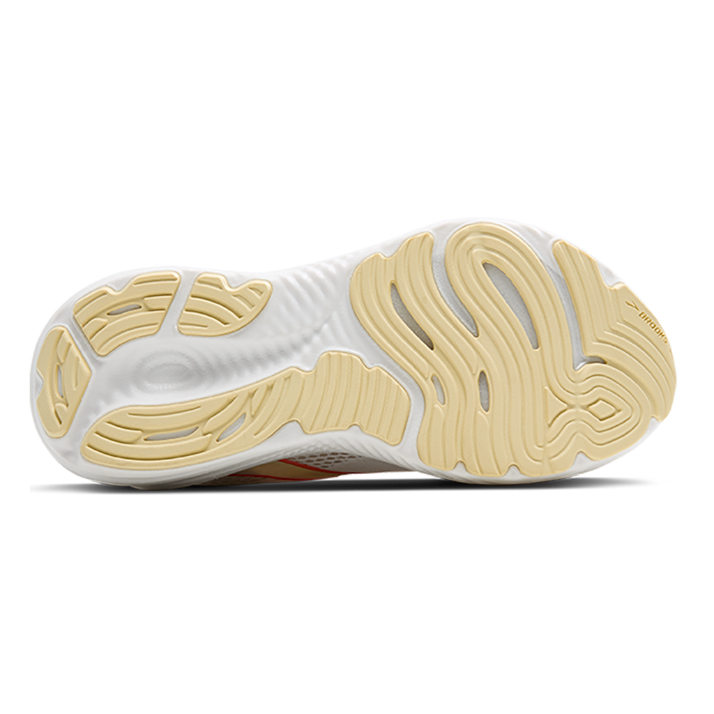 Brooks Glycerin 22 White - Almond Peach - Hot Coral — White - Almond Peach - Hot Coral — Size B — Width 5 — Top View
