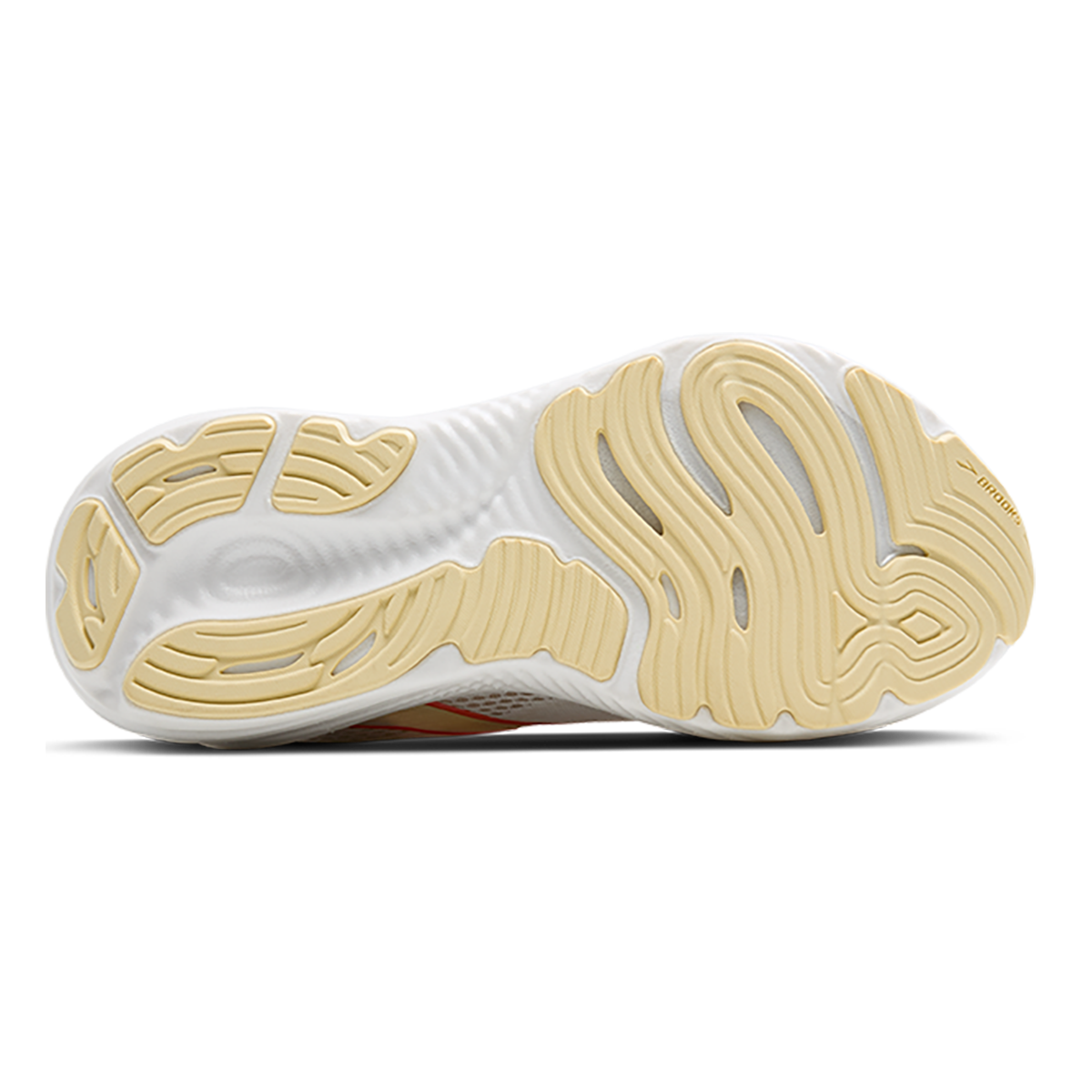 Brooks Glycerin 22 White - Almond Peach - Hot Coral — White - Almond Peach - Hot Coral — Size B — Width 5 — Top View