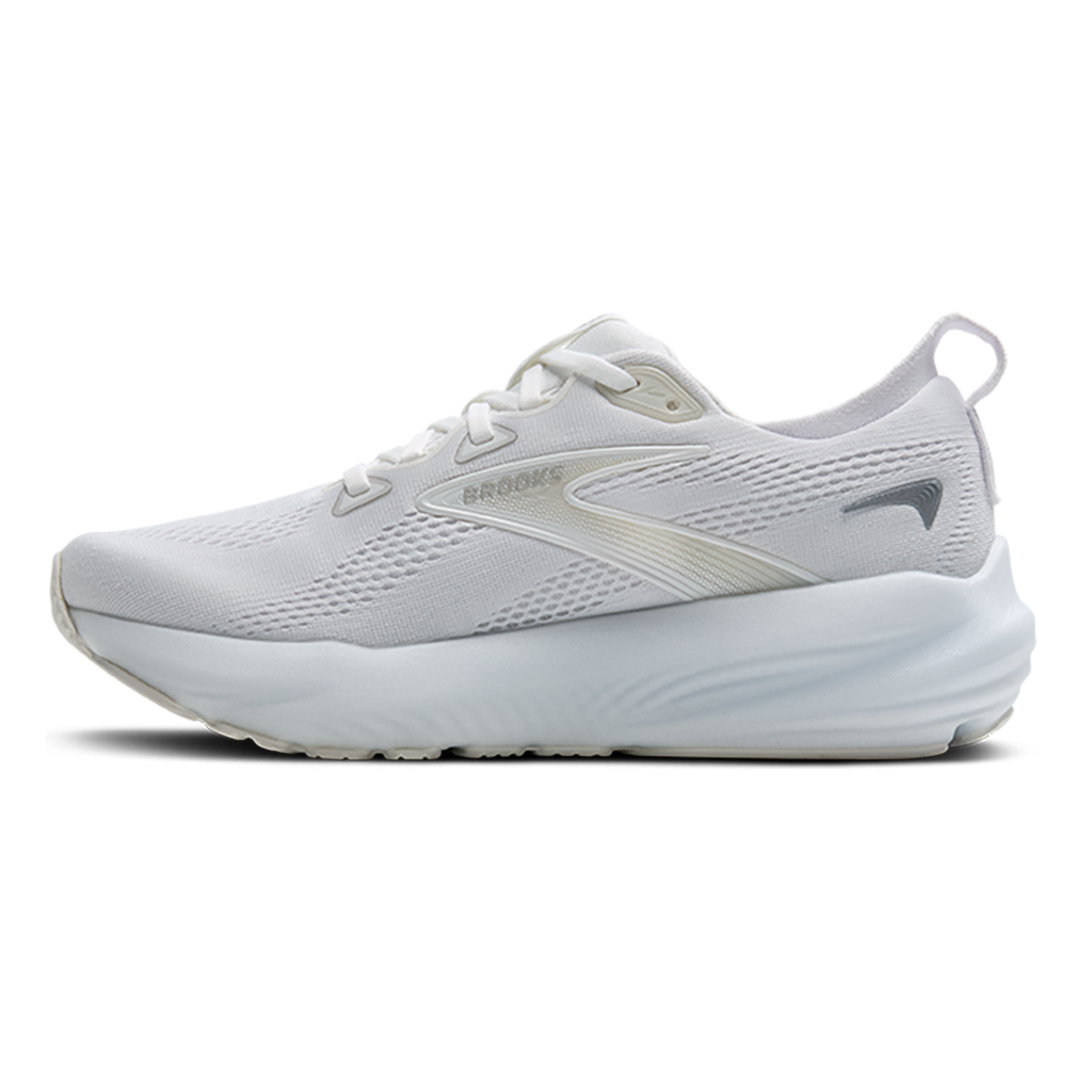 Brooks Glycerin 22 White - White - Grey — White - White - Grey — Size B — Width 5 — Side View