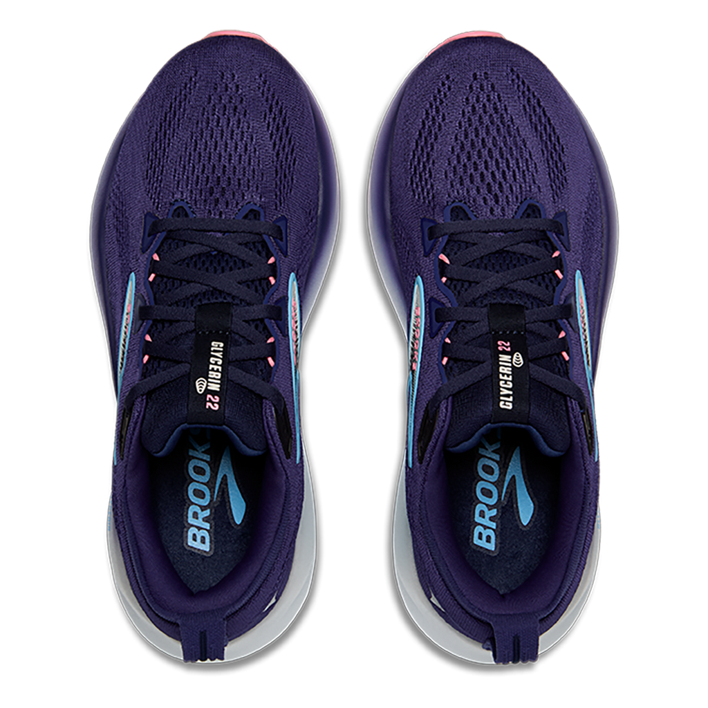Brooks Glycerin 22 Blue Ribbon - Peacoat - Dianthus — Blue Ribbon - Peacoat - Dianthus — Size 2E — Width 6 — Back View