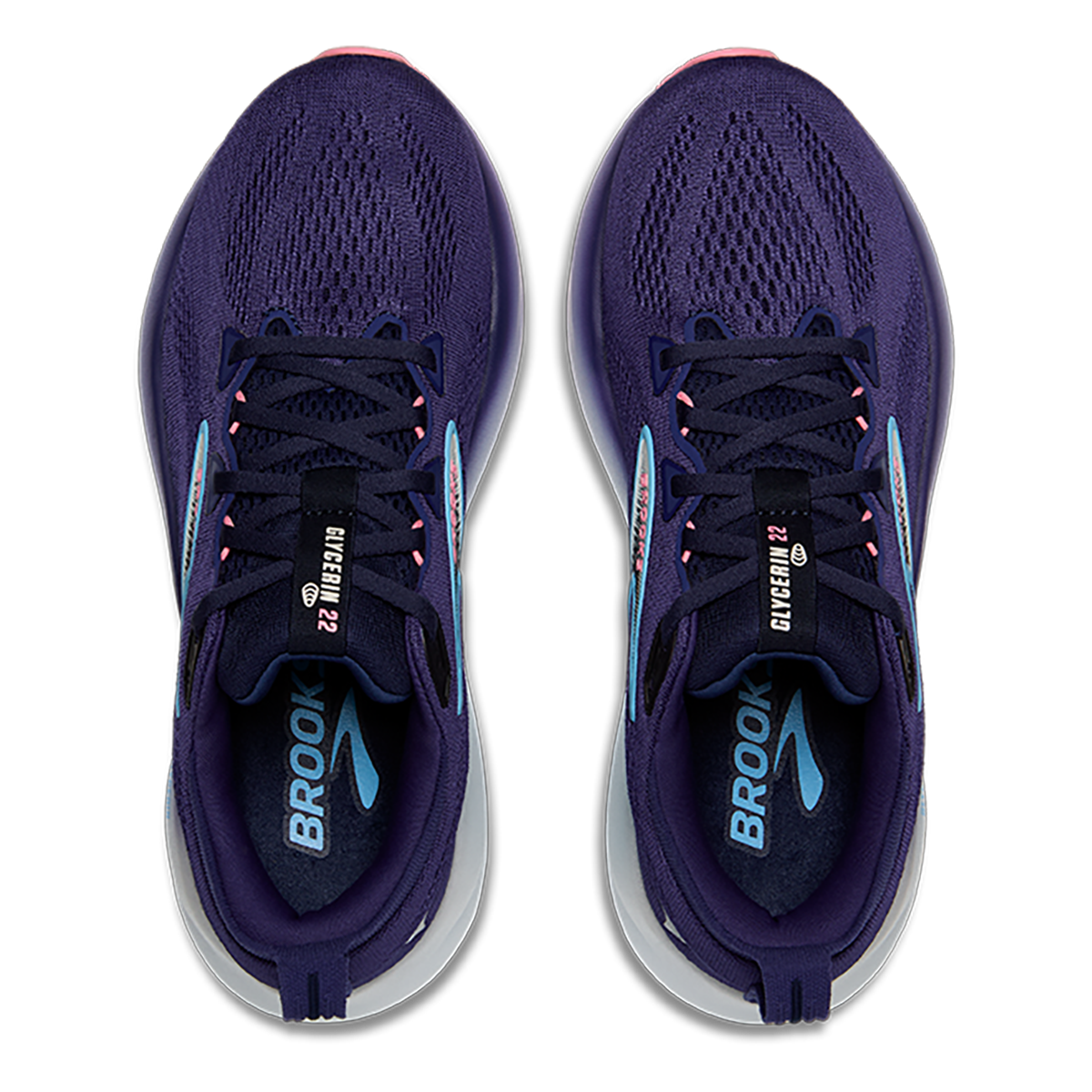 Brooks Glycerin 22 Blue Ribbon - Peacoat - Dianthus — Blue Ribbon - Peacoat - Dianthus — Size 2E — Width 6 — Back View