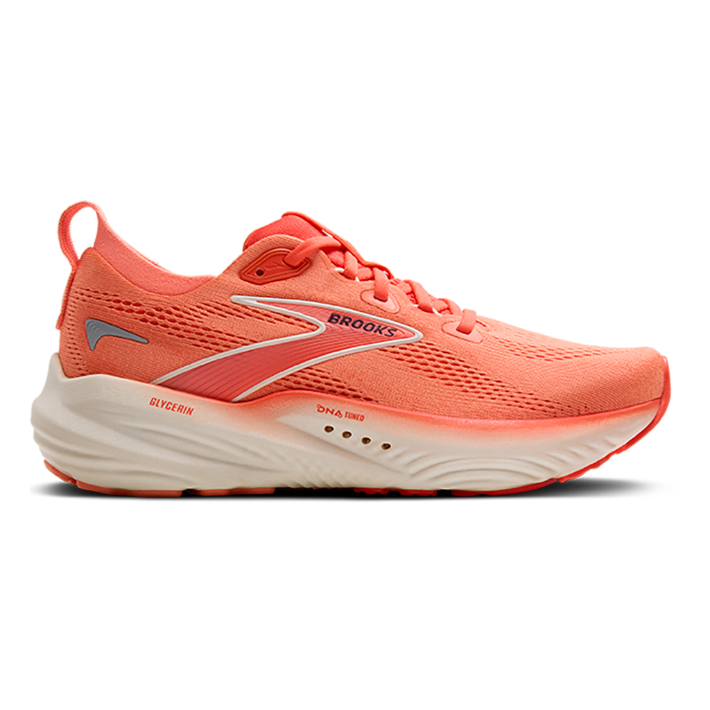 Brooks Glycerin 22 Desert Flower - Hot Coral - Milk — Desert Flower - Hot Coral - Milk — Size B — Width 5 — Front View