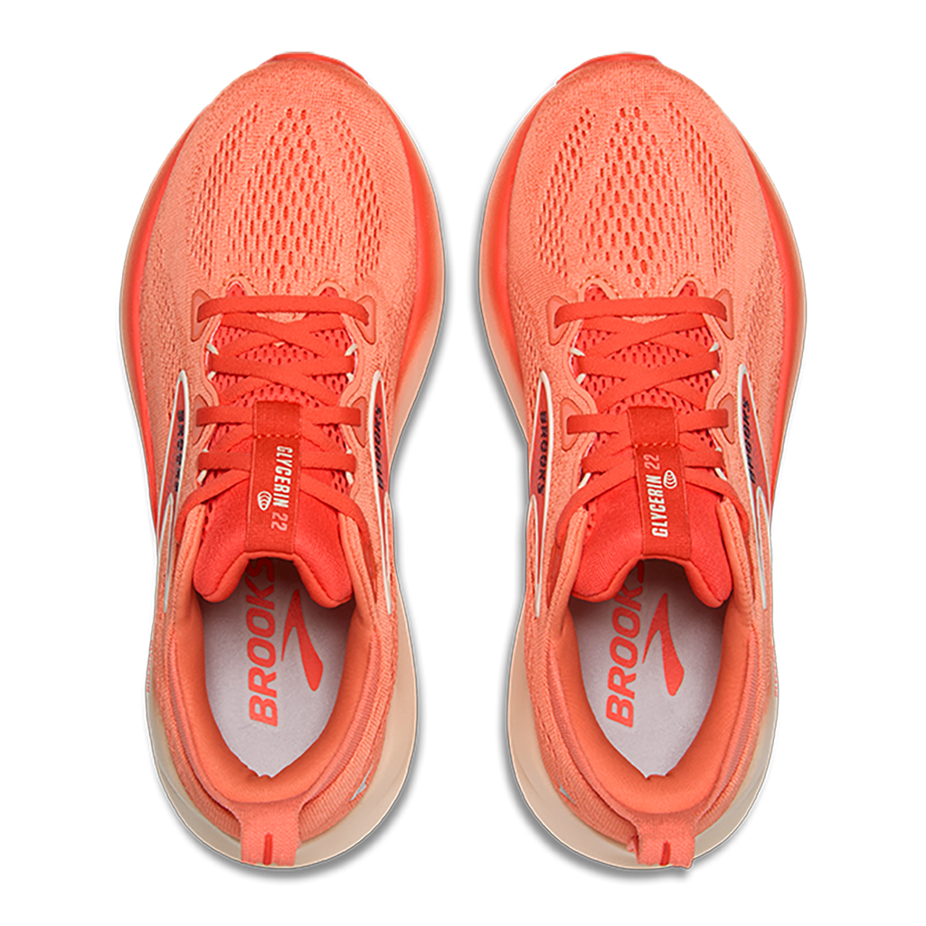 Brooks Glycerin 22 Desert Flower - Hot Coral - Milk — Desert Flower - Hot Coral - Milk — Size B — Width 5 — Back View