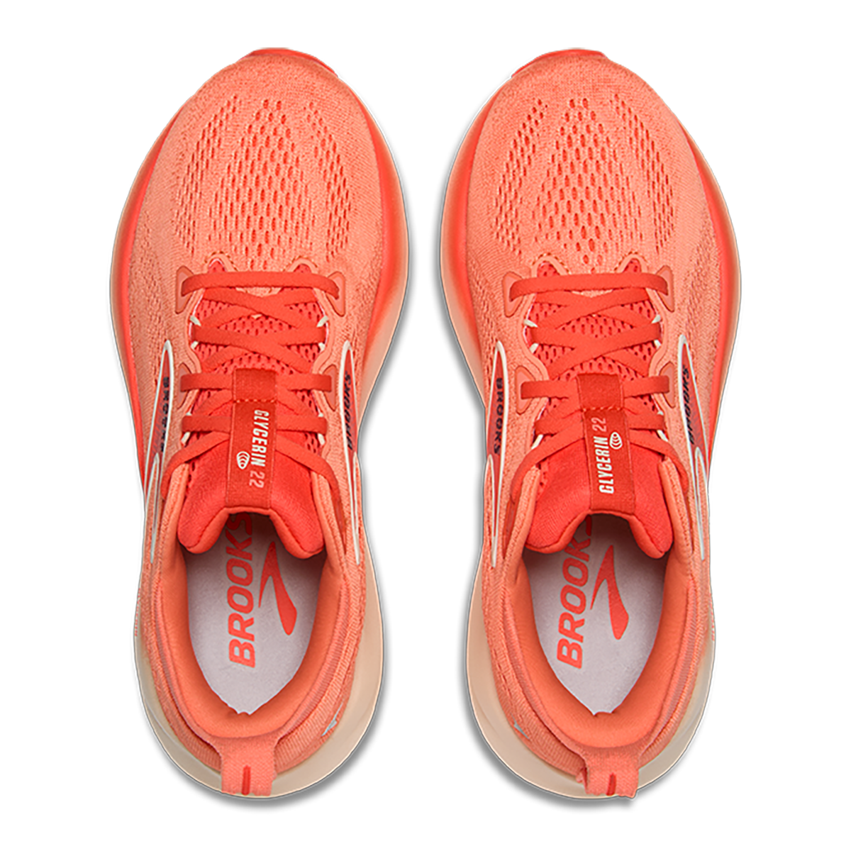 Brooks Glycerin 22 Desert Flower - Hot Coral - Milk — Desert Flower - Hot Coral - Milk — Size B — Width 5 — Back View
