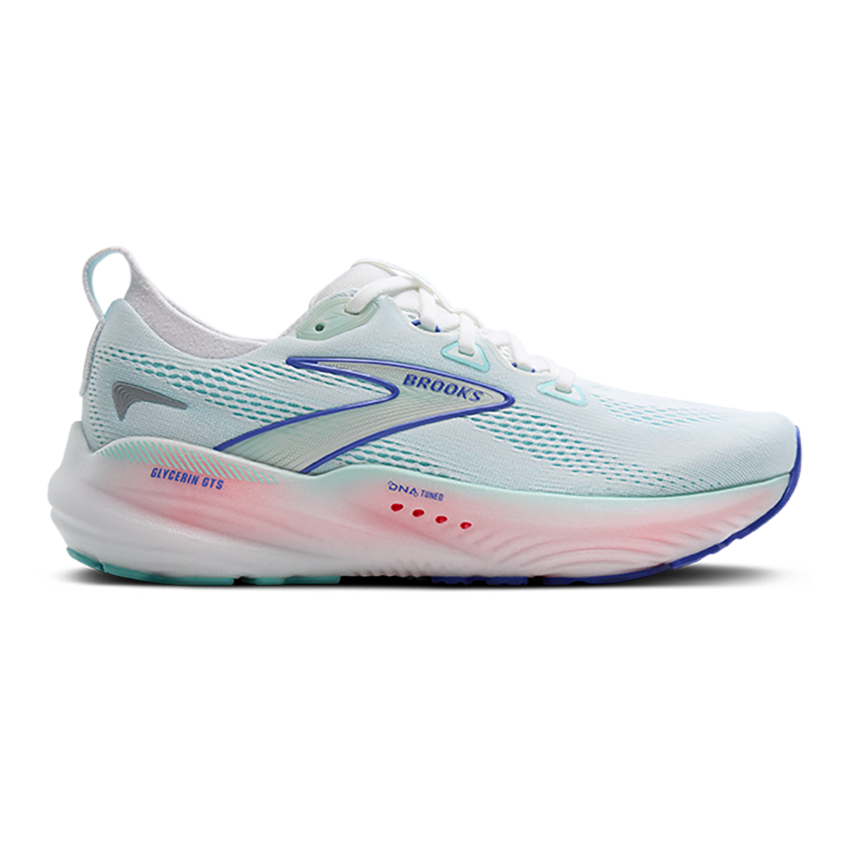 Brooks Glycerin GTS 22 — Amparo Blue - Hyper Iris - Yellow — Size B — Width 6 — Front View