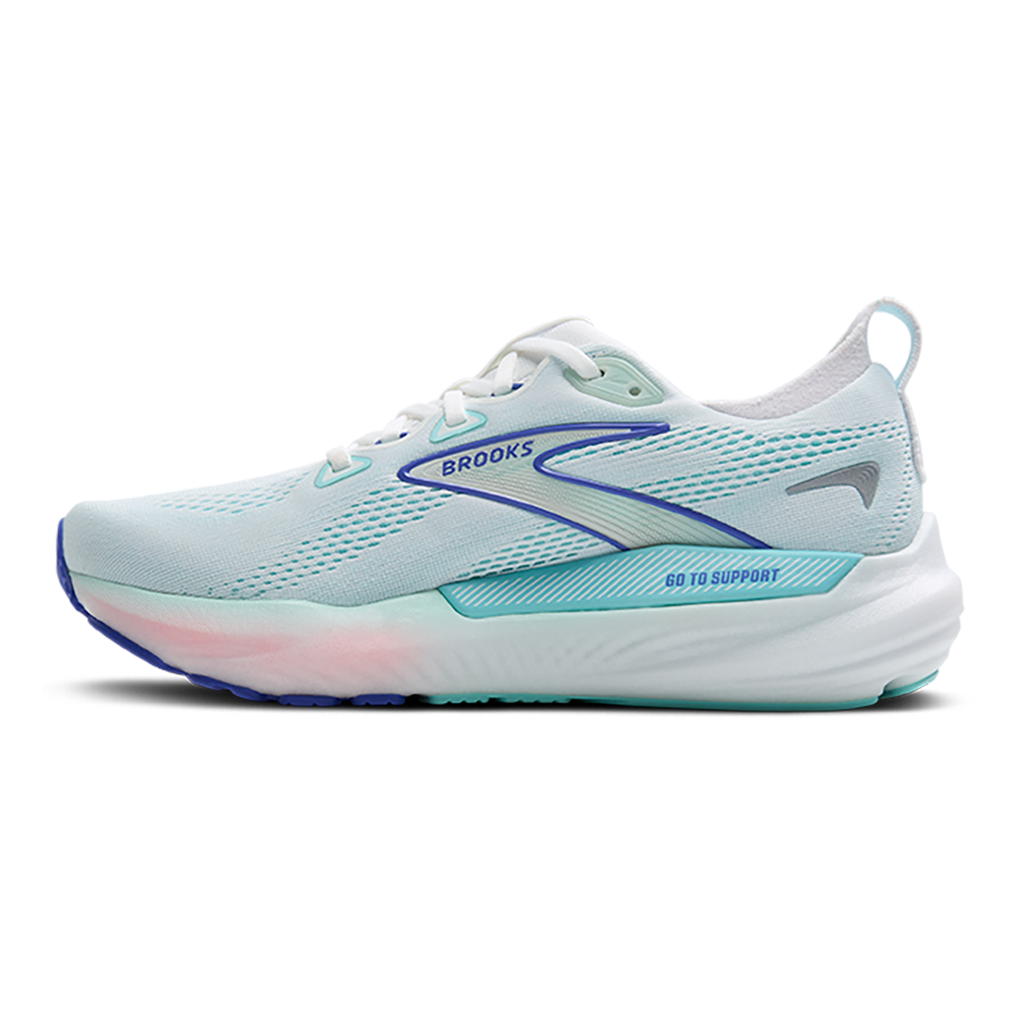 Brooks Glycerin GTS 22 — Amparo Blue - Hyper Iris - Yellow — Size B — Width 6 — Side View