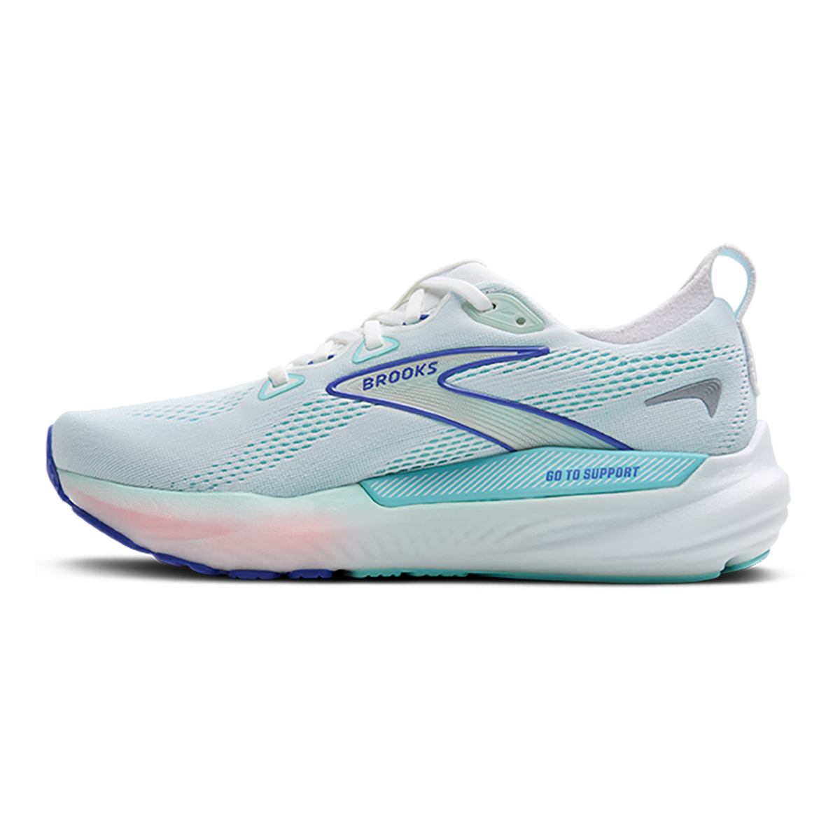 Brooks Glycerin GTS 22 — Amparo Blue - Hyper Iris - Yellow — Size B — Width 6 — Side View
