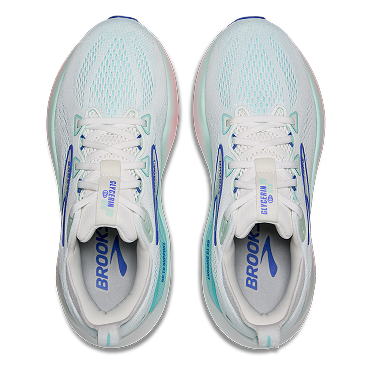 Brooks Glycerin GTS 22 — Amparo Blue - Hyper Iris - Yellow — Size B — Width 6 — Back View