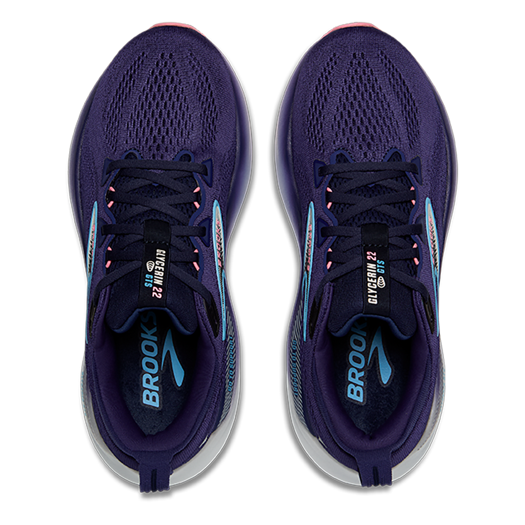 Brooks Glycerin GTS 22 — Amparo Blue - Hyper Iris - Yellow — Size B — Width 6 — Alternate View 31