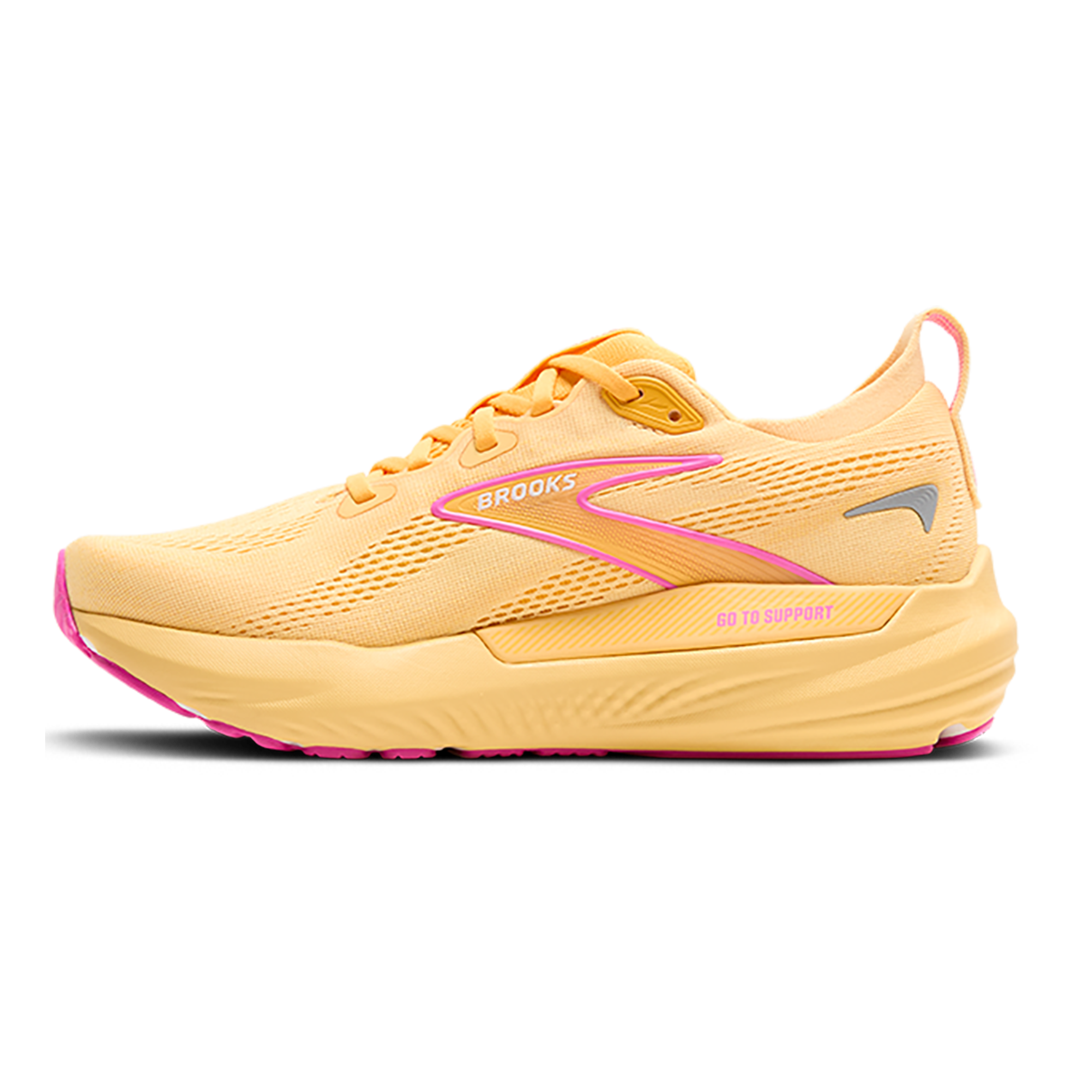 Brooks Glycerin GTS 22 — Amparo Blue - Hyper Iris - Yellow — Size B — Width 6 — Detail View