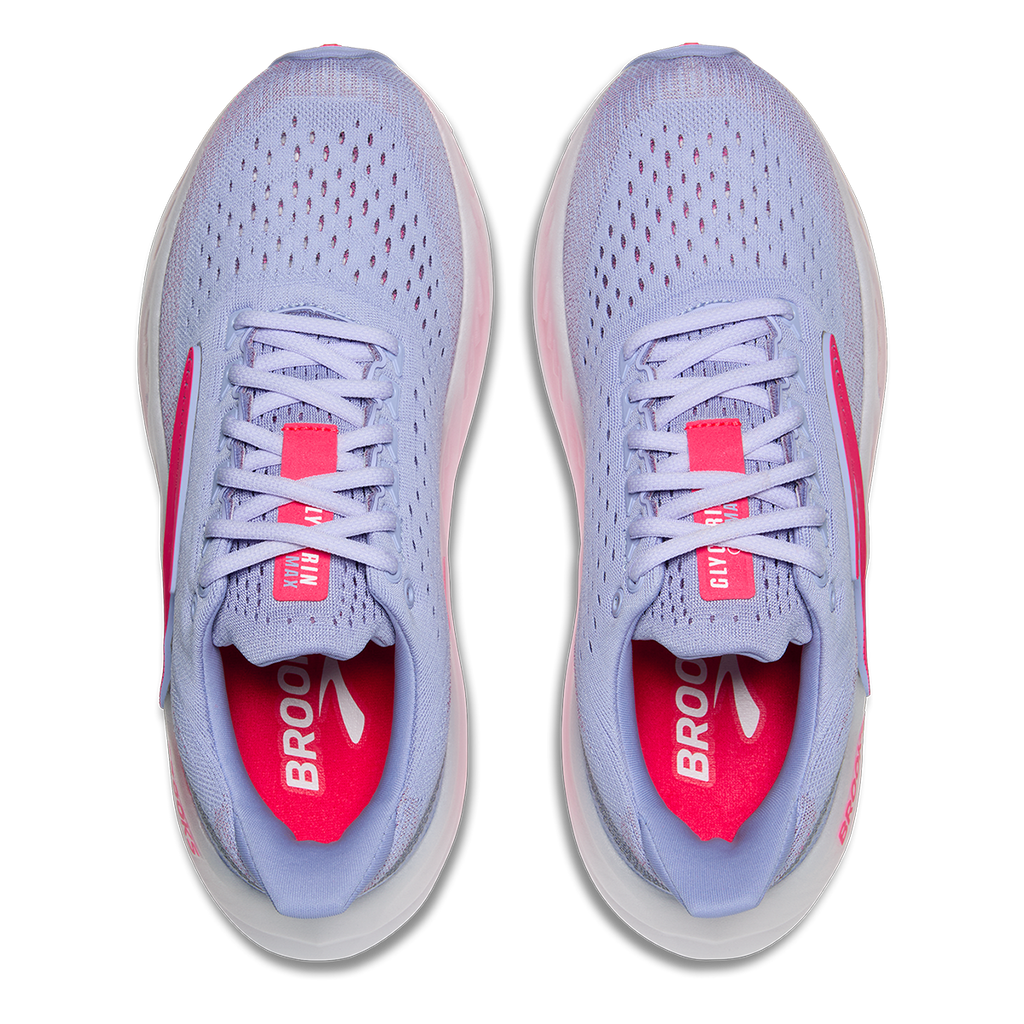 Brooks Glycerin Max — White - Black - Diva Pink — Size B — Width 5 — Back View