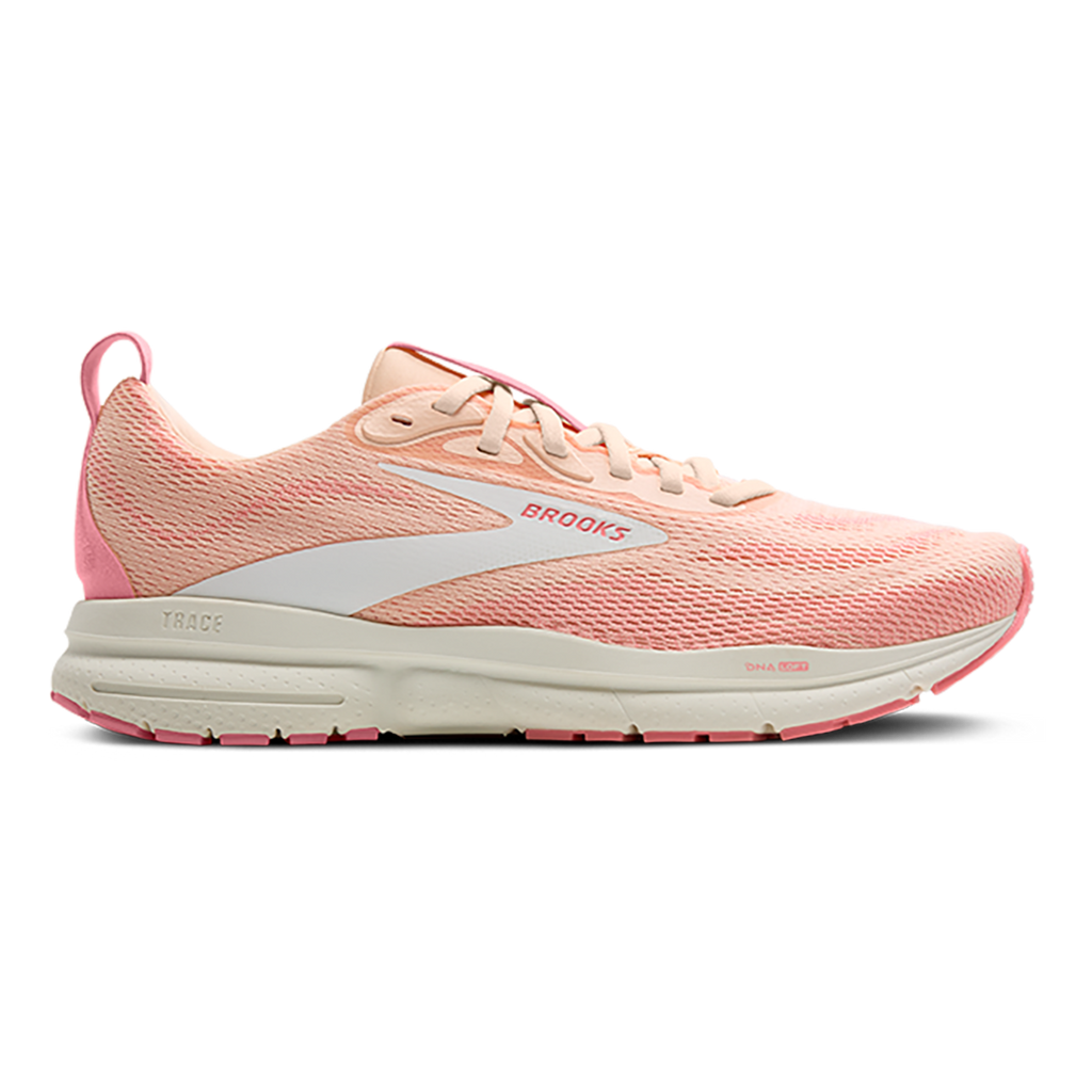 Brooks Trace 4 — Bright White - Limpet - Black — Size B — Width 7 — Detail View
