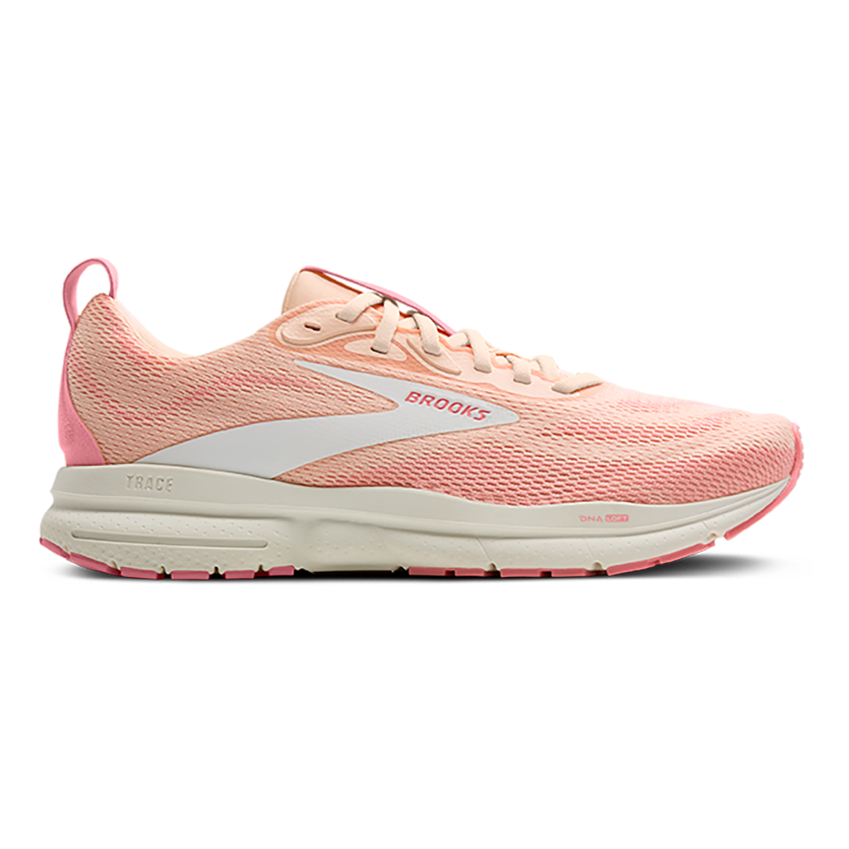 Brooks Trace 4 — Bright White - Limpet - Black — Size B — Width 7 — Detail View