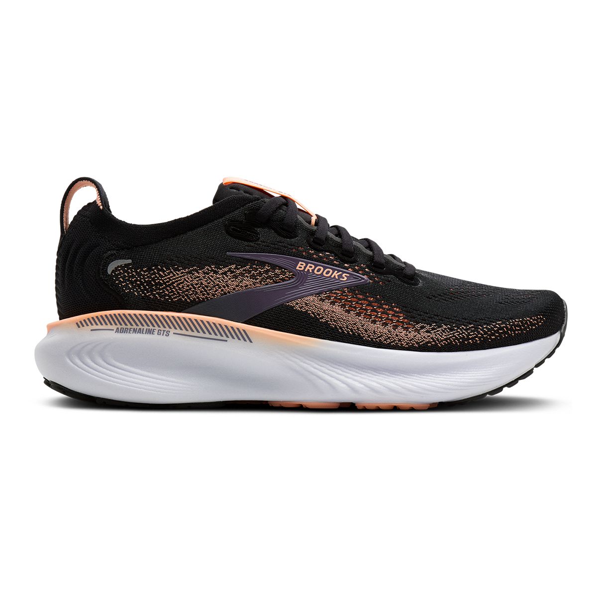 Brooks Adrenaline GTS 25 — Black - Black - Ebony — Size B — Width 6 — Alternate View 73