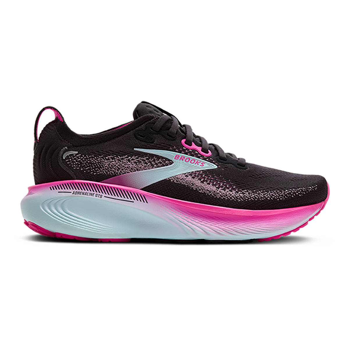 Brooks Adrenaline GTS 25 — Black - Black - Ebony — Size B — Width 6 — Alternate View 45