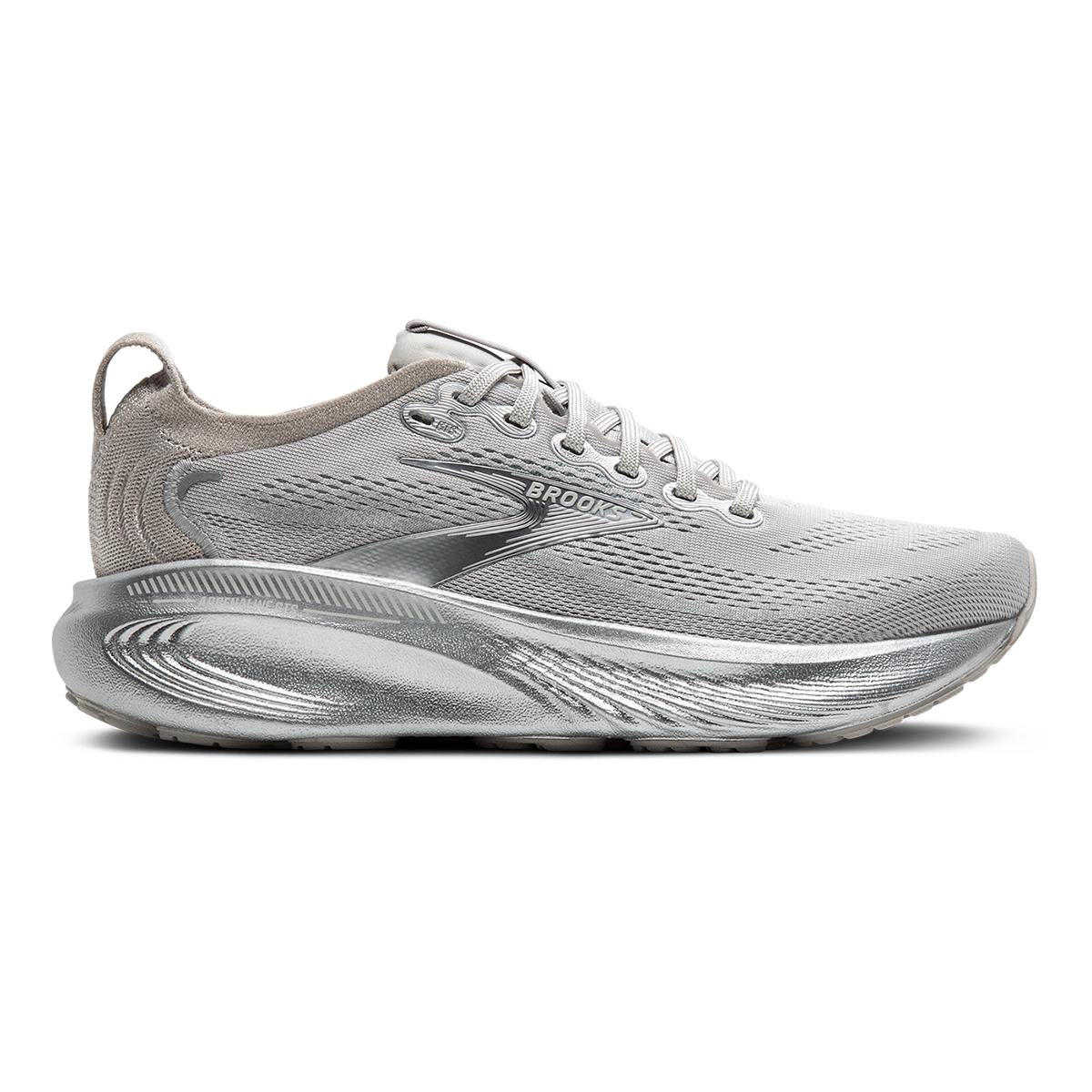 Brooks Adrenaline GTS 25 Anniversary — Silver - Lunar Rock — Size B — Width 5 — Front View