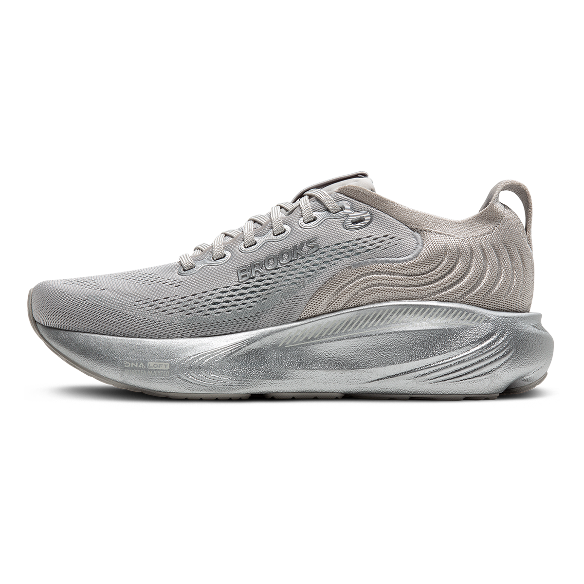 Brooks Adrenaline GTS 25 Anniversary — Silver - Lunar Rock — Size B — Width 5 — Side View