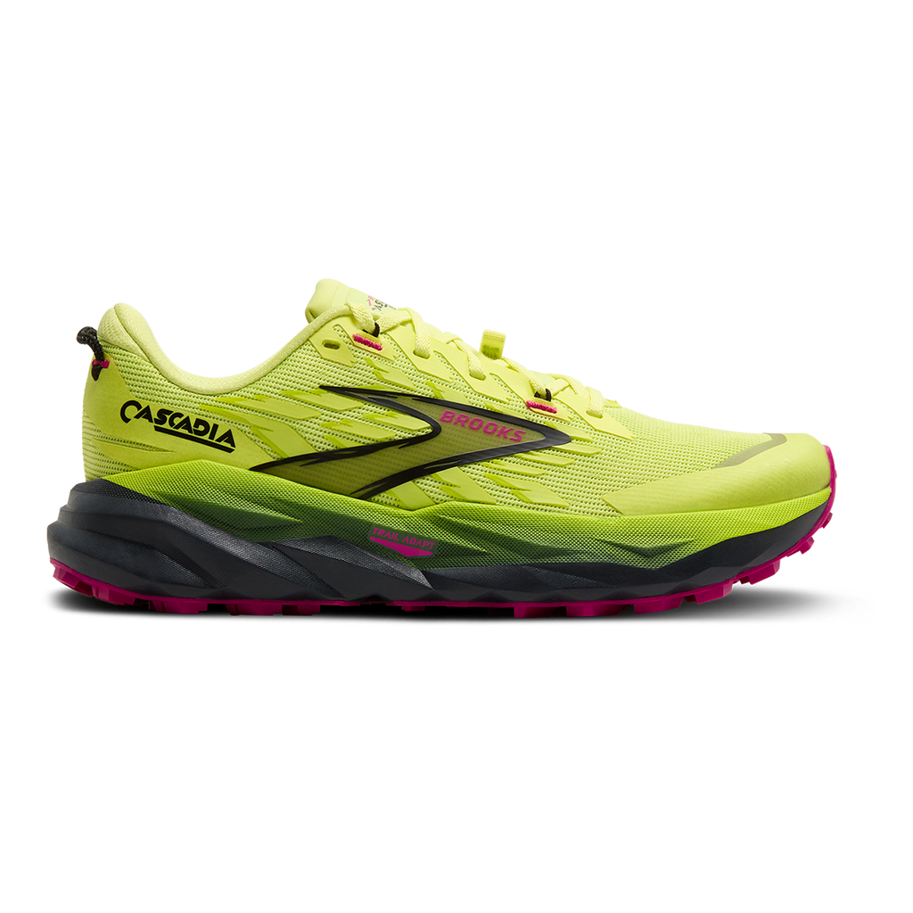 Brooks Cascadia 19 — Black - Black - Ebony — Size B — Width 7.5 — Front View