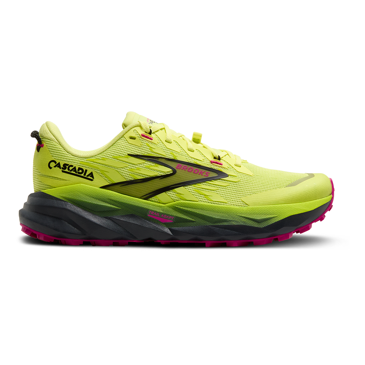 Brooks Cascadia 19 — Black - Black - Ebony — Size B — Width 7.5 — Front View