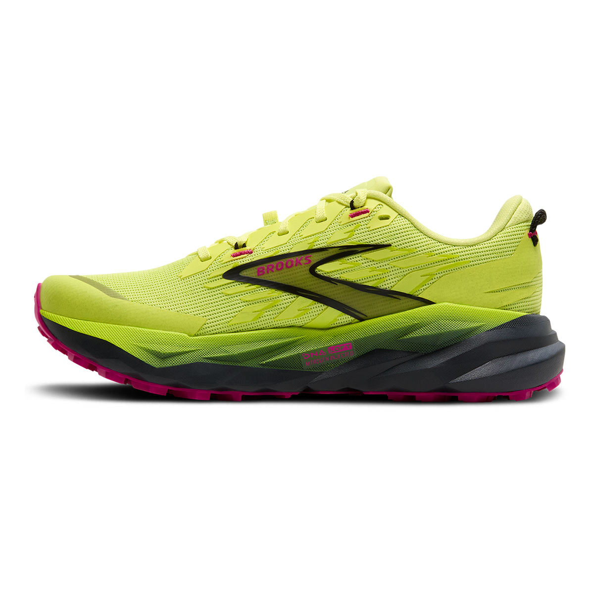 Brooks Cascadia 19 — Black - Black - Ebony — Size B — Width 7.5 — Side View