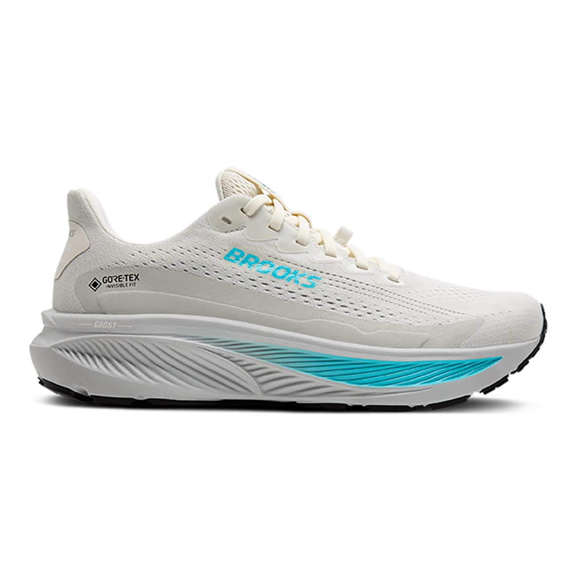 Brooks Ghost 17 GTX — Black - Black - Ebony — Size B — Width 7 — Front View