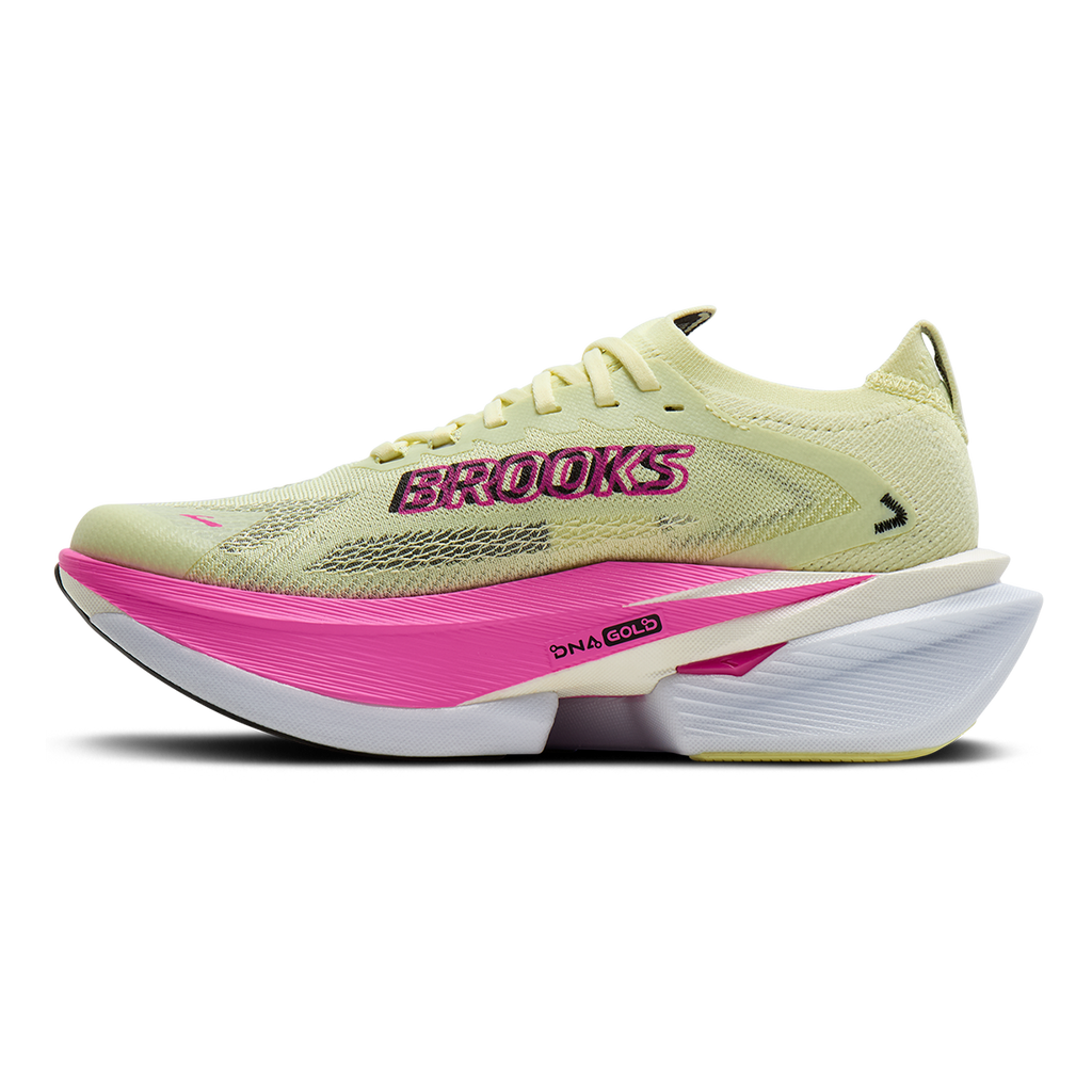 Brooks Hyperion Max 3 — Coconut - Green Gecko - Pink Clay — Size B — Width 6.5 — Side View