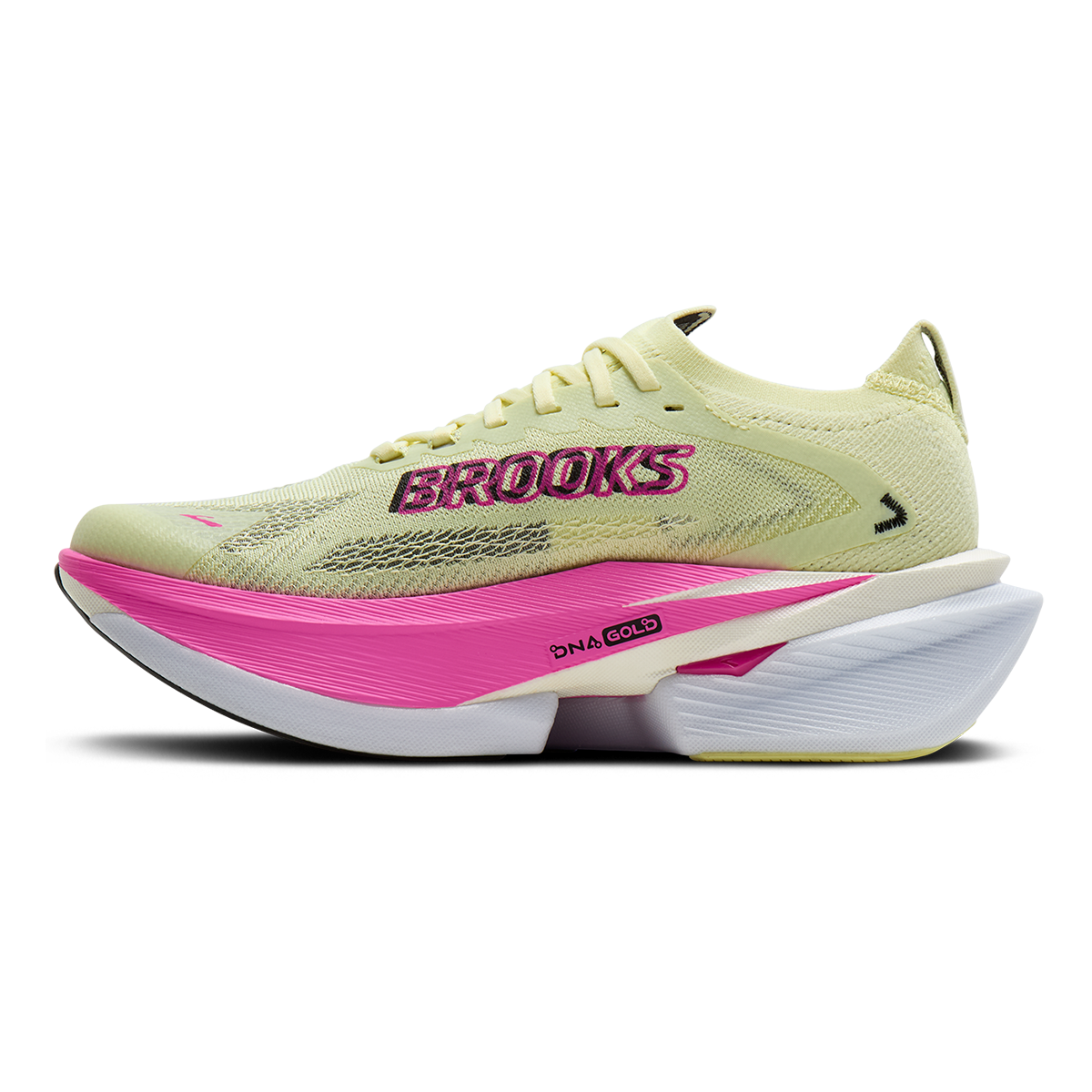 Brooks Hyperion Max 3 — Coconut - Green Gecko - Pink Clay — Size B — Width 6.5 — Side View