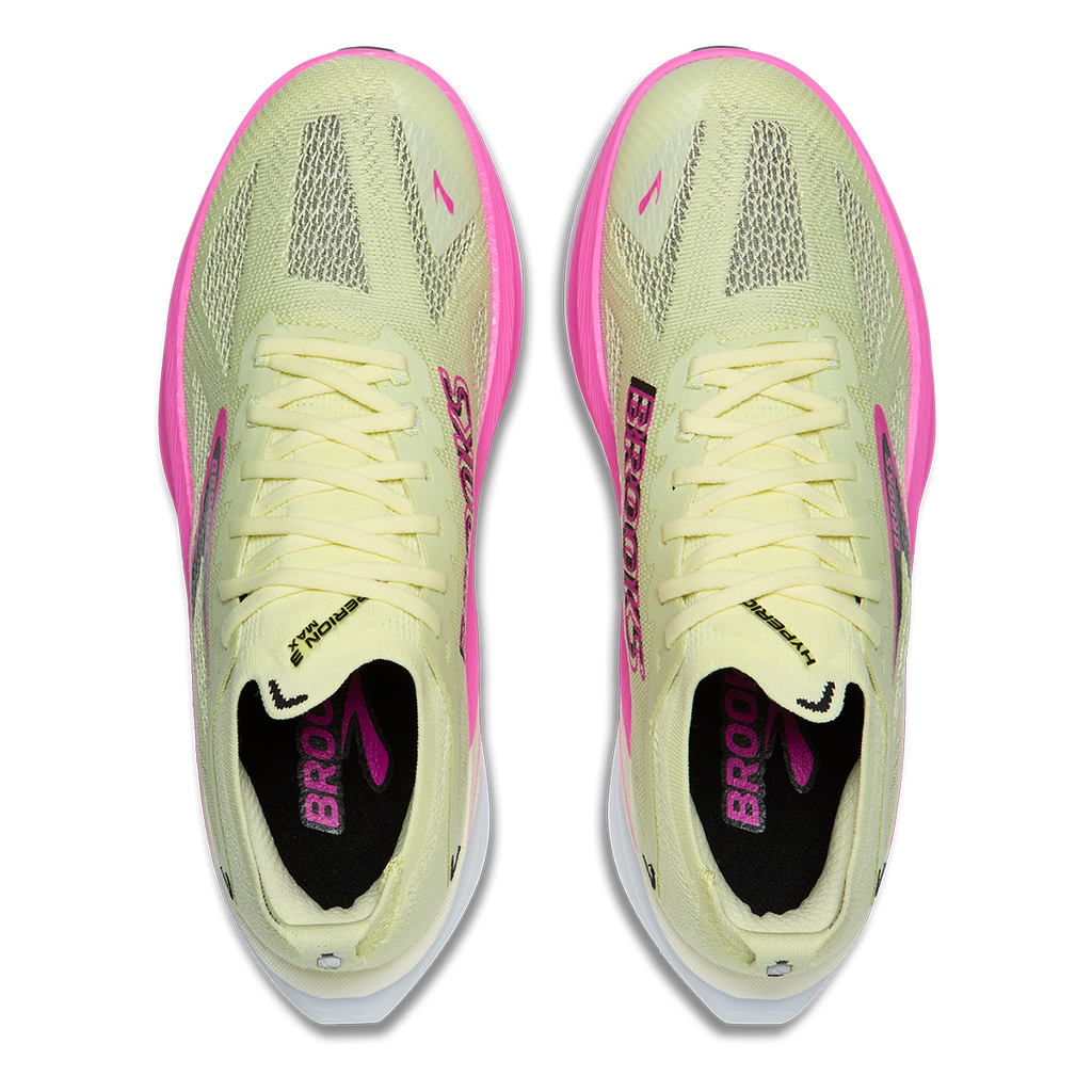 Brooks Hyperion Max 3 — Coconut - Green Gecko - Pink Clay — Size B — Width 6.5 — Back View