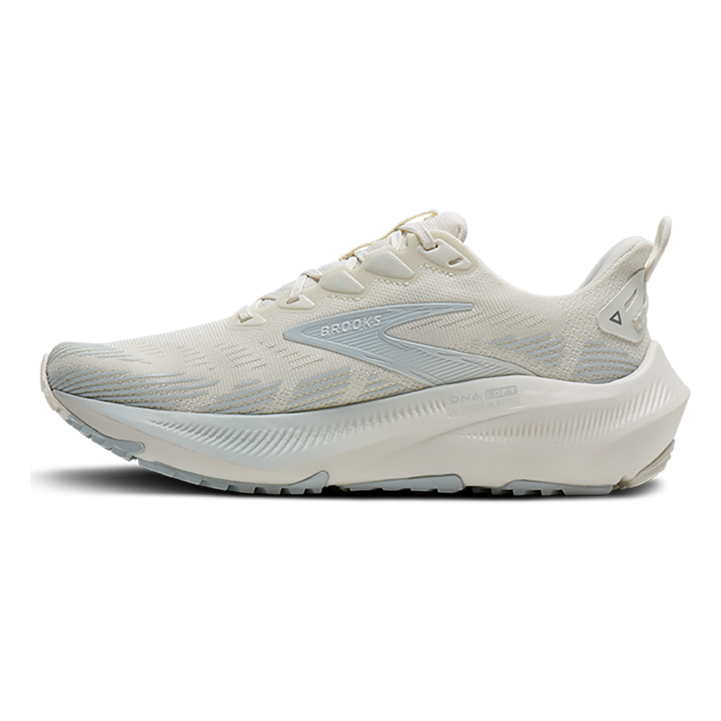 Brooks Ghost Trail — Coconut - Bluewash - Skywriting — Size B — Width 5 — Back View